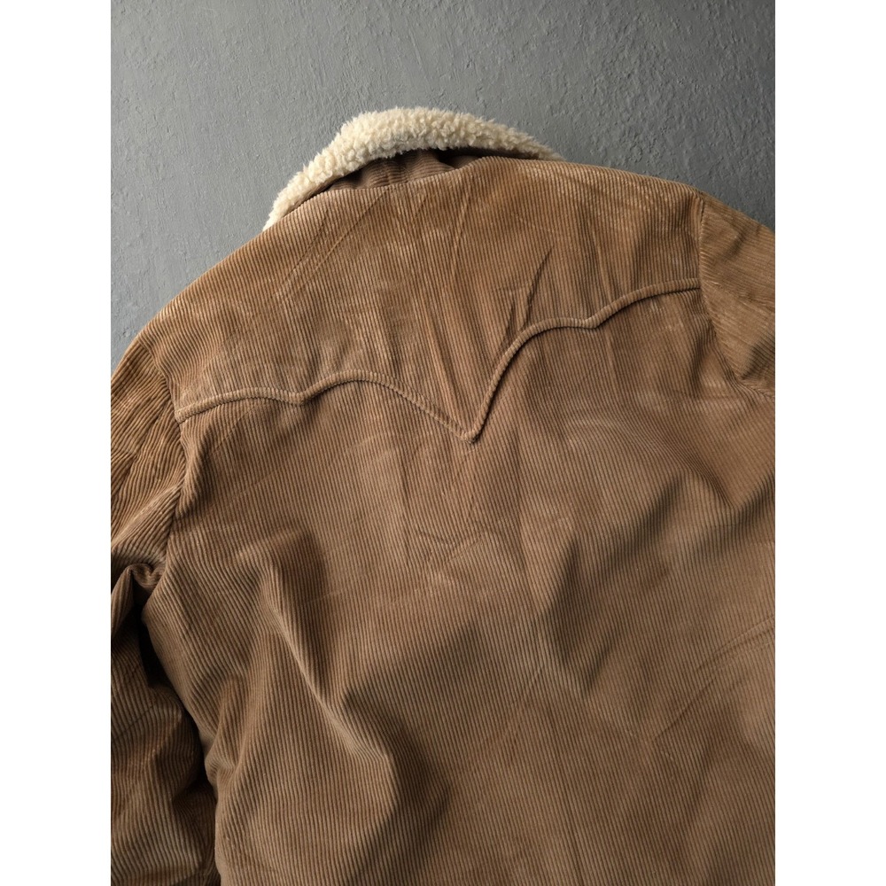 Vintage 1970s Lee Storm Rider Beige Corduroy Fleece Lined Barnstormer Coat 42 - Picture 8 of 14